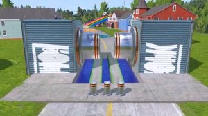 Грузовик Маккуин с бортовой платформой | Транспортировка грузовиком - Выбоина против машины #4