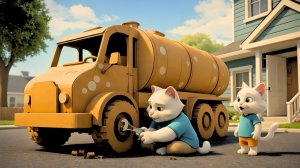 Над картонной бензовозом котёнка насмехались — А концовка! 🐱✨ | История об ИИ-коте