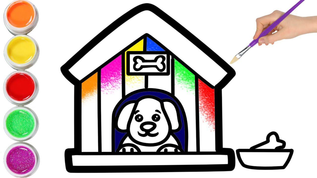 Мультик для детей- Как нарисовать СОБАЧЬЮ БУДКУ для детей