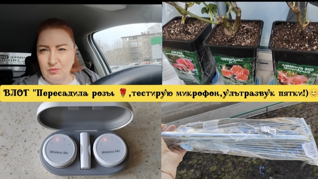 ВЛОГ Пересадила розы тестирую микрофон ультразвук пятки !