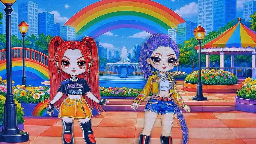 РАДУГА ПРОТИВ ЧЁРНОГО 🌈🖤 HUNTRIX И SAJA BOYS — ГЛОУ АП НАБОР | DIY БУМАЖНЫЕ КУКЛЫ