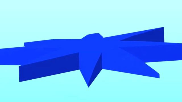 3D-фигура Синяя плоско-выпуклая осьмиконечная звезда