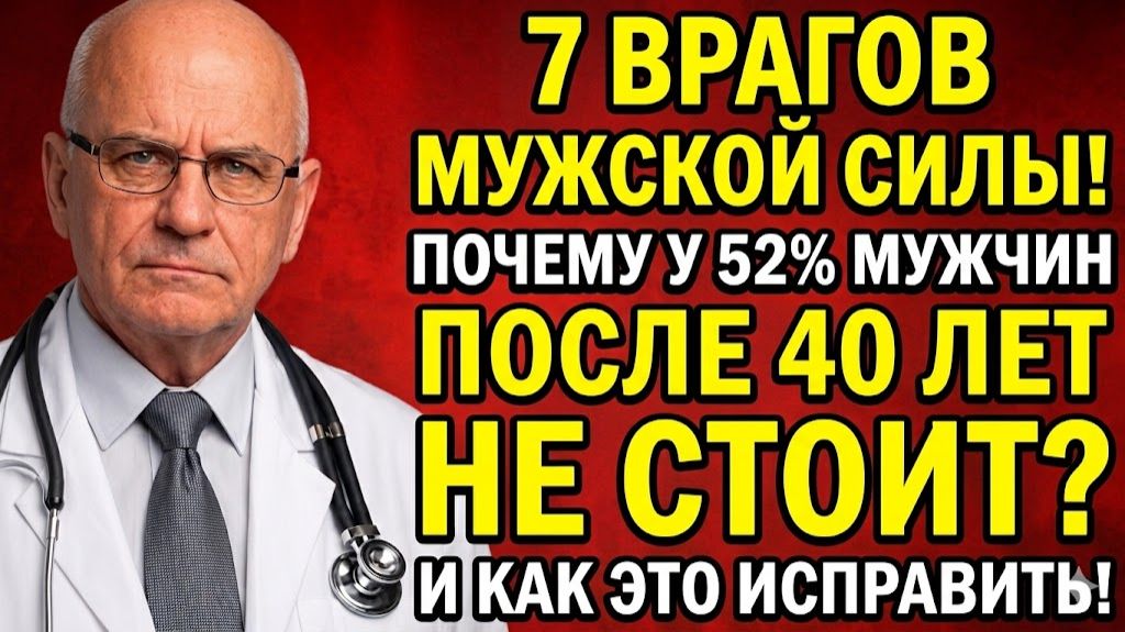 7 ВРАГОВ МУЖСКОЙ СИЛЫ: Почему у 52 мужчин после 40 лет не стоит? Как вернуть ПОТЕНЦИЮ!