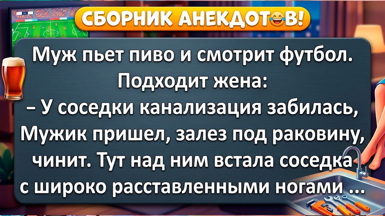 Как Жена Сказала Мужу Соседкину Канализацию Проверить!  анекдоты прикол ржака