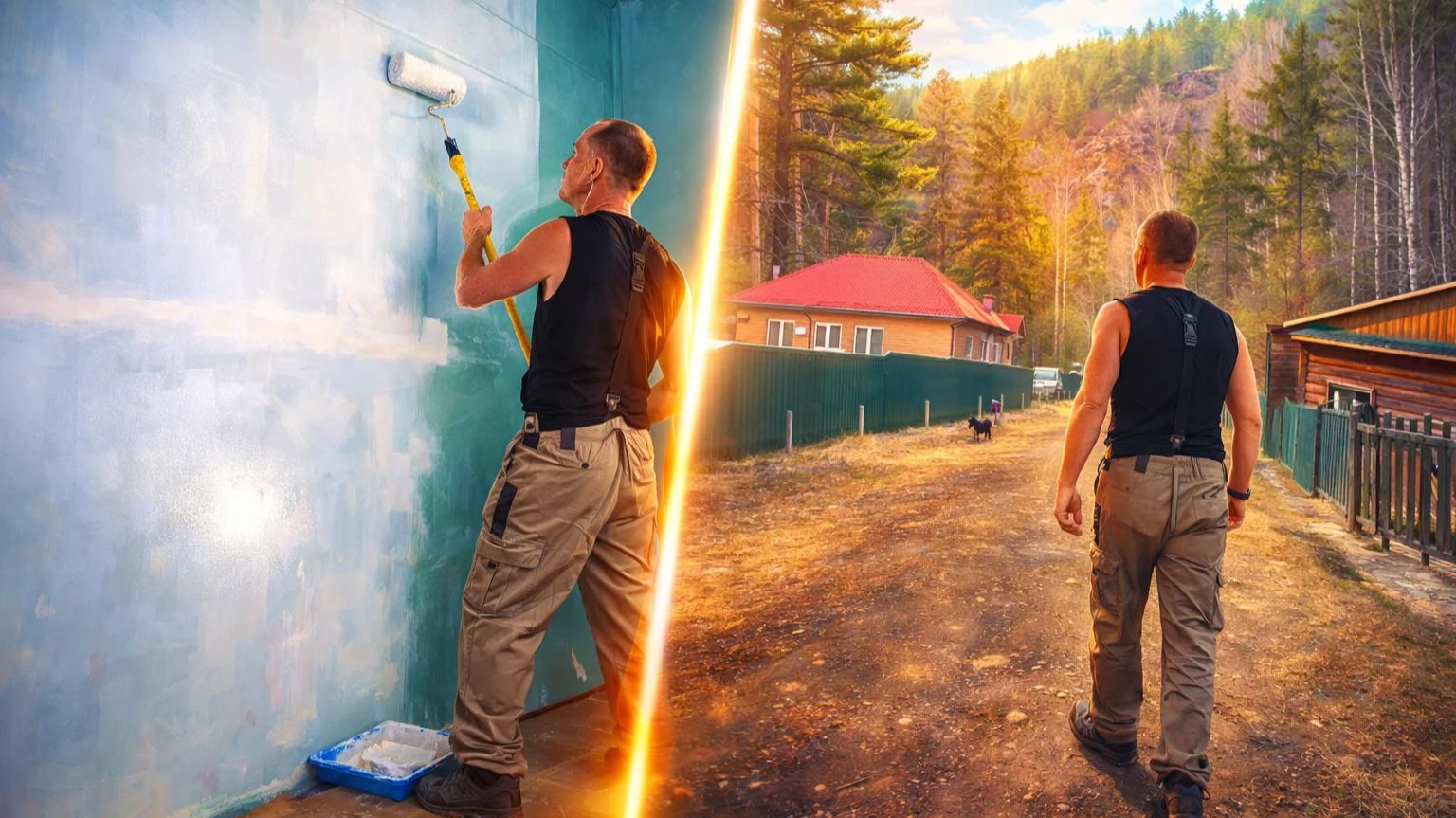 Крашу стену . Изучаю окрестности