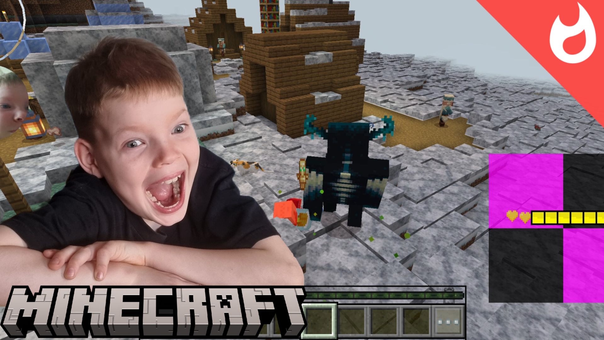 Битва с варденом в режиме выживания Майнкрафт