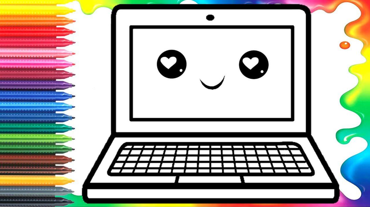 Мультик для детей-Рисование Компьютер для детейКак нарисовать КОМПЬЮТЕР