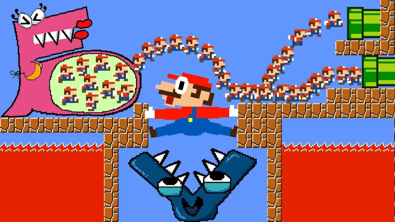 Mario + 9999 Мини Mario! Alphabet БЕРЕМЕННЫ 🤰