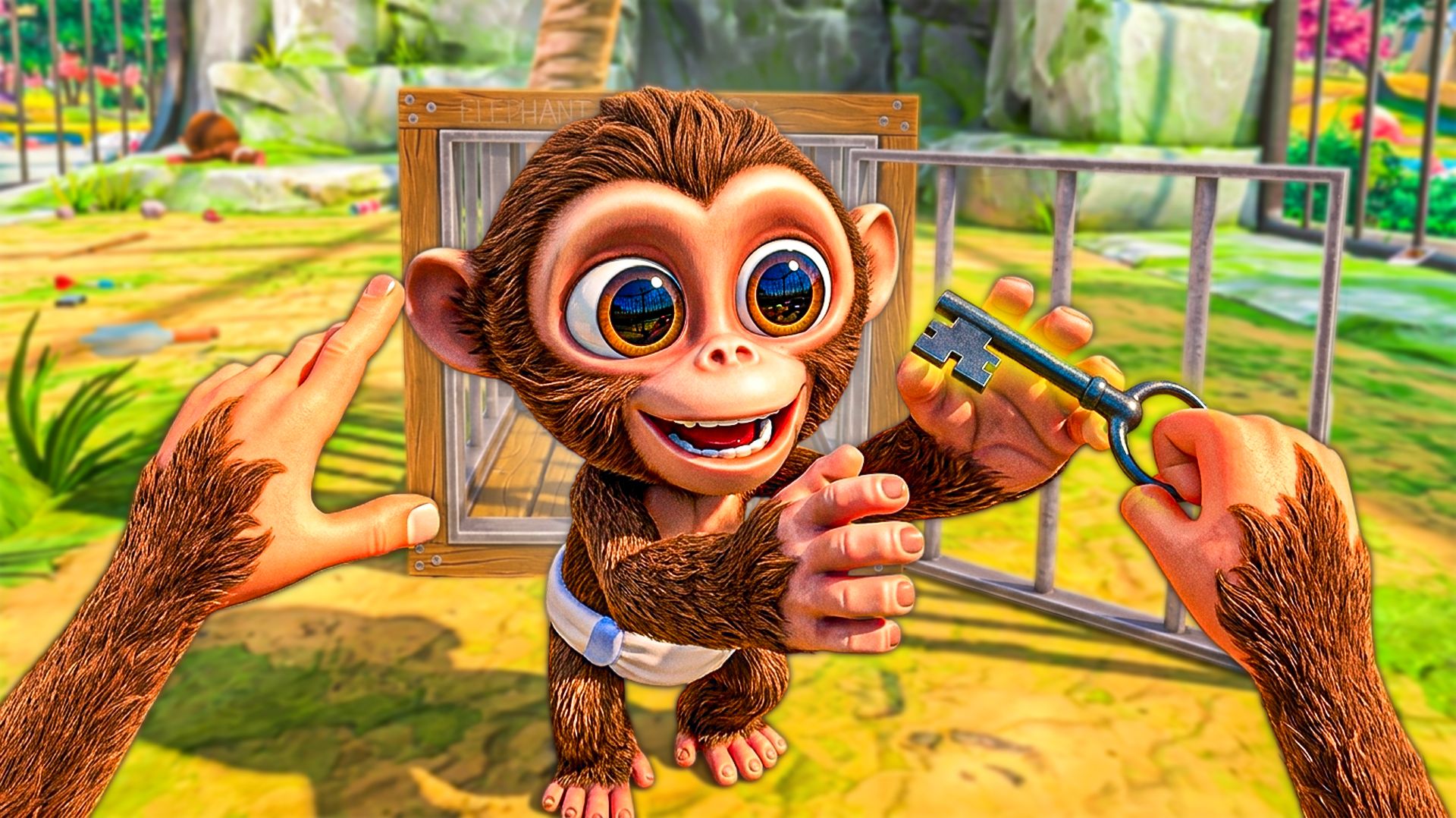 МАЛЕНЬКАЯ ОБЕЗЬЯНКА НА СВОБОДЕ! МЫ ОТКРЫЛИ КЛЕТКУ И ПОЖАЛЕЛИ.. 🐵 в I Am Monkey VR