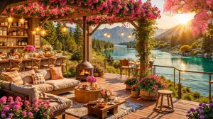 Весенний Камин с джазом на фоне для отдыха и расслабления 🌸☕🔥