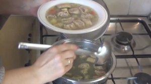 Суп с мясными клёцками-улитками - оригинальное и простое первое блюдо!