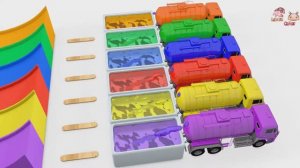 Учим цвета для детей с помощью эвакуатора - Учим цвета с помощью сборки шин для футбольного мяча