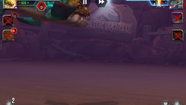 Продолжаю сражаться с повторяющий схватки, « Я играю в Jurassic World The Game »