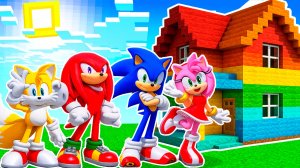 ПОСТРОИЛ ДОМ ДЛЯ СОНИК ЭМИ РОУЗ ТЕЙЛЗ НАКЛЗ В МАЙНКРАФТ МУЛЬТИК СОНИК БУМ