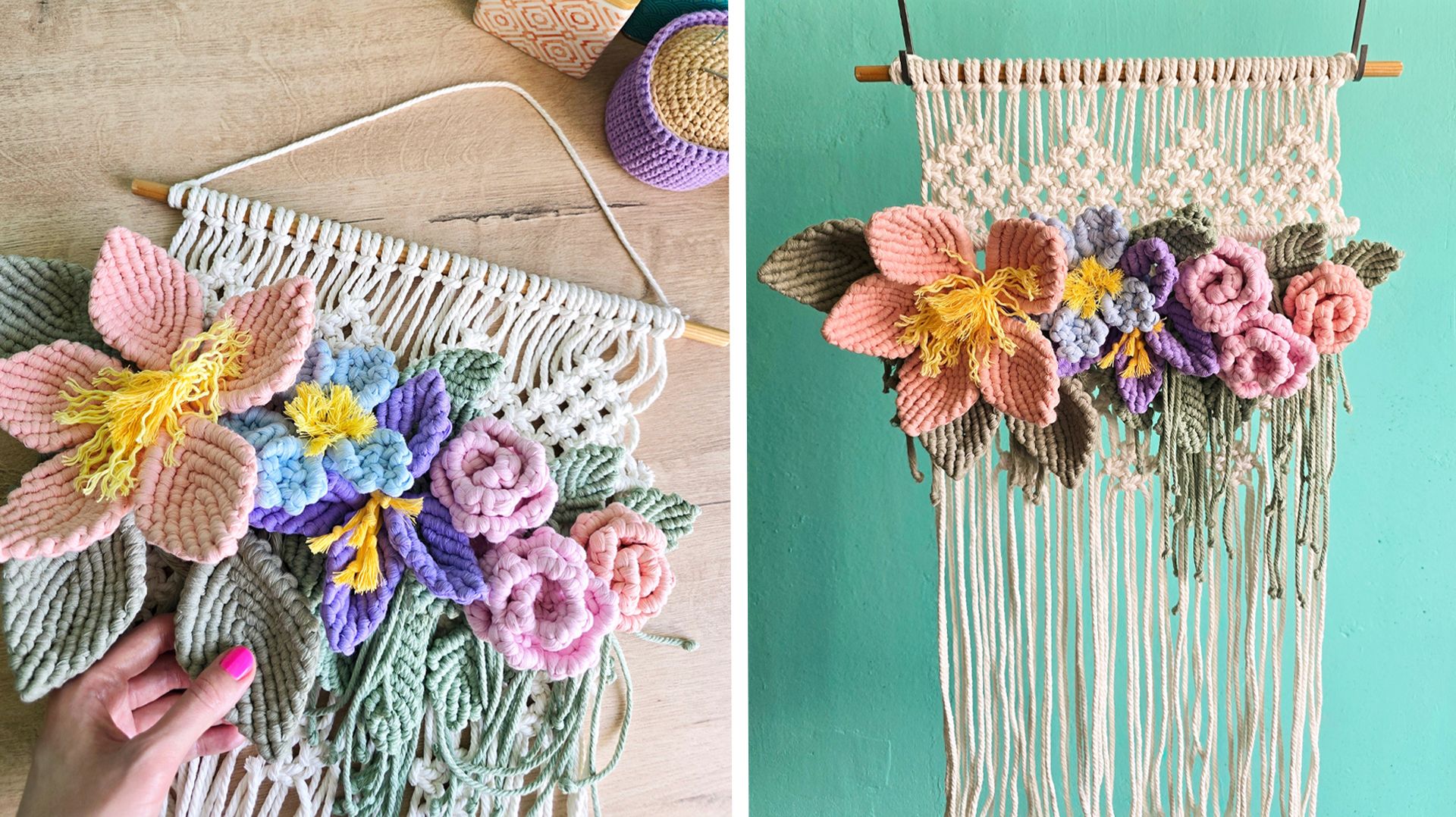 ЦВЕТОЧНОЕ ПАННО➰ | Макраме мастер-класс