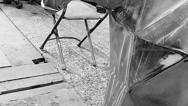 Полигональная скульптура из металла Пантера