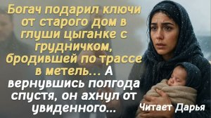 Жизненные истории. Богач подарил ключи от старого дом в глуши цыганке с грудничком, бродившей по