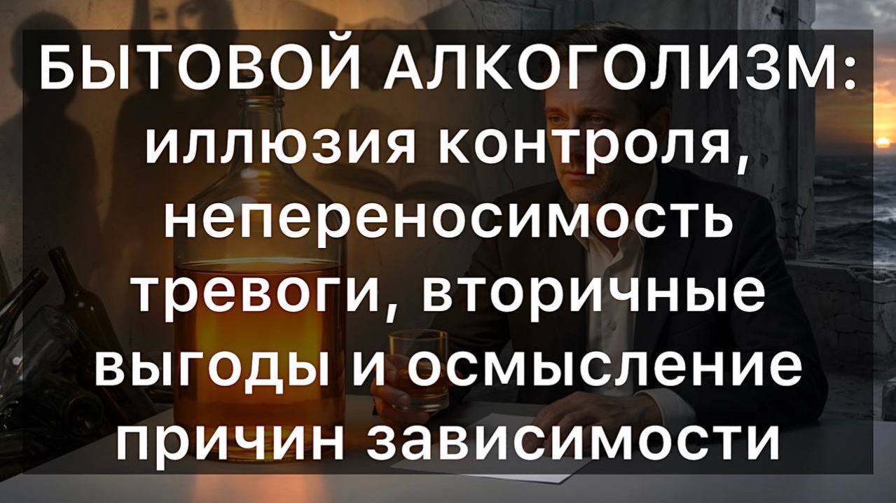 БЫТОВОЙ АЛКОГОЛИЗМ: иллюзия контроля, непереносимость тревоги, вторичные выгоды и осмысление причин