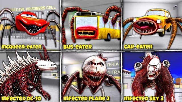 ПОЖИРАТЕЛЬ МАШИН vs ЗАРАЖЁННЫЕ НЕБЕСНЫЕ ЛЕНТЫ 📼 ГУГУ ГАГА ПИНГВИН В ПОБЕГЕ ИЗ ТЮРЬМЫ БАРРИ РОБЛОКС