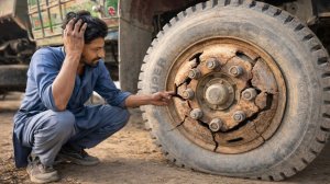 Пакистанский ремонт колесных дисков грузовиков .