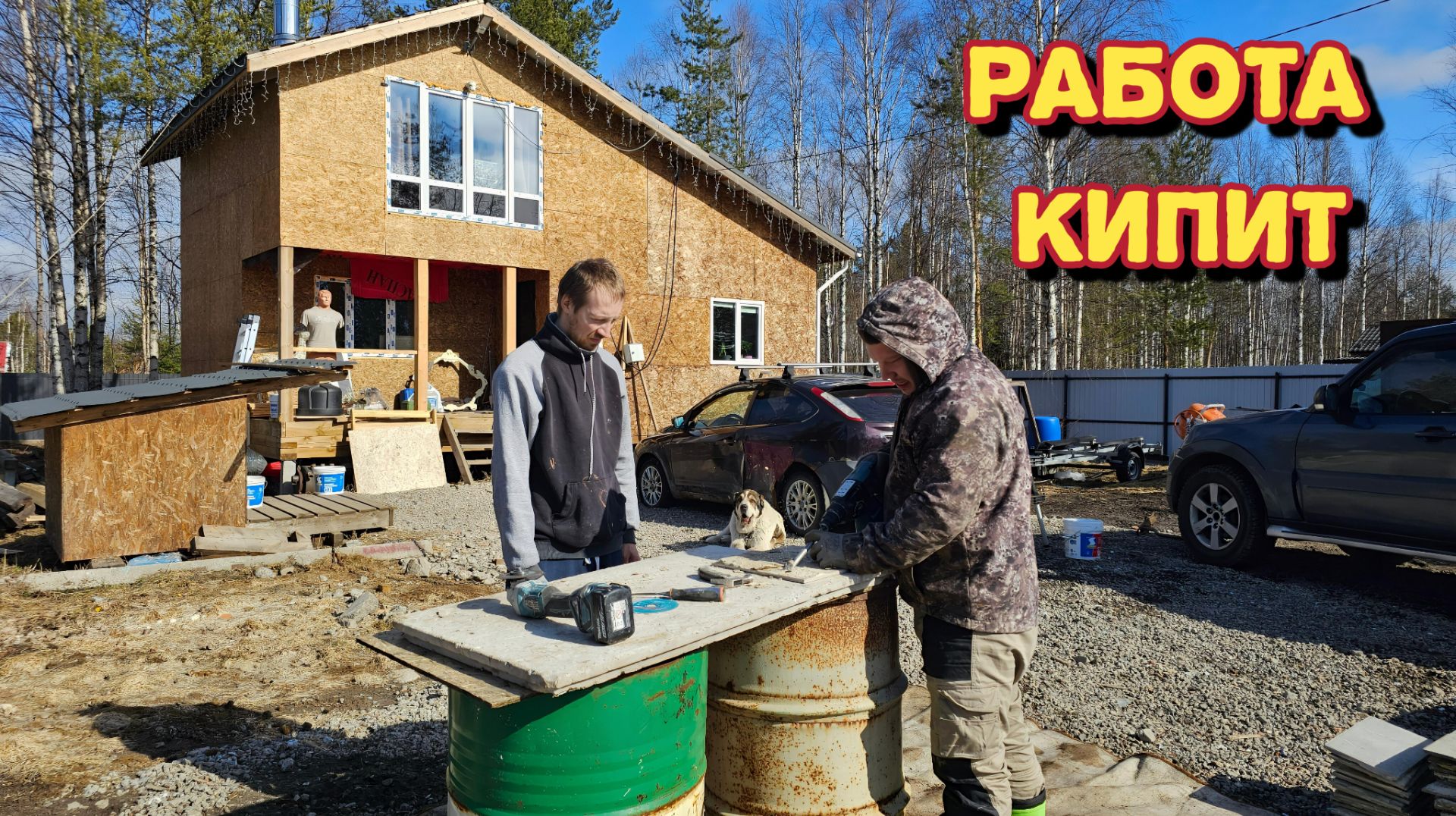 Крашу ворота/расчистили место под сарай для дров/поделилась рецептом.