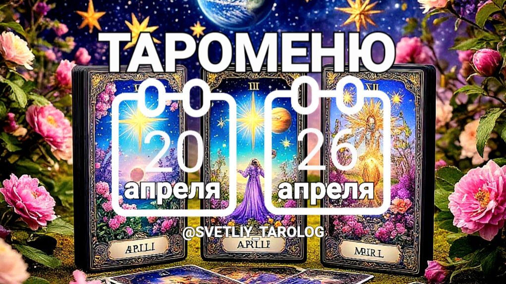 🔮 🀄 ТАРОМЕНЮ с 20 по 25 апреля 2026 года 🔮