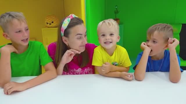 Дети и челлендж 4 цветные комнаты