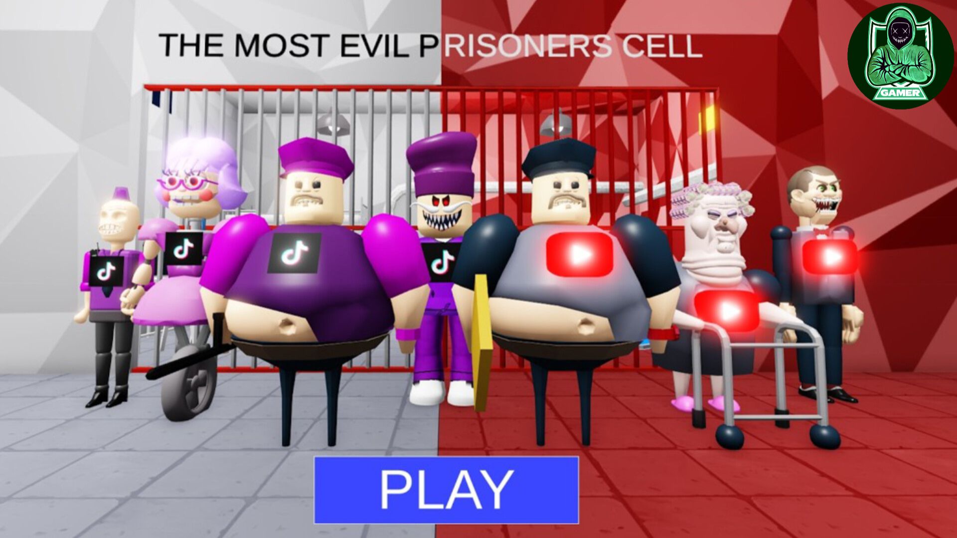 Боссы TIKTOK против боссов YOUTUBE! ПОБЕГ БАРРИ из ТЮРЬМЫ! #roblox