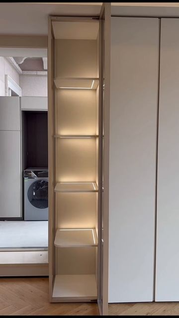 Шкаф распашной со стеклом и подсветкой.