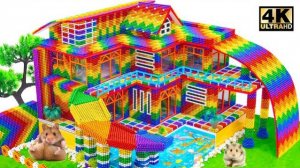 УДИВИТЕЛЬНОЕ УДОВЛЕТВОРЯЮЩЕЕ АСМР С МАГНИТНЫМИ ШАРИКАМИ 🧲 | ВИЛЛА С БАССЕЙНОМ И ГОРКОЙ С КРЫШИ