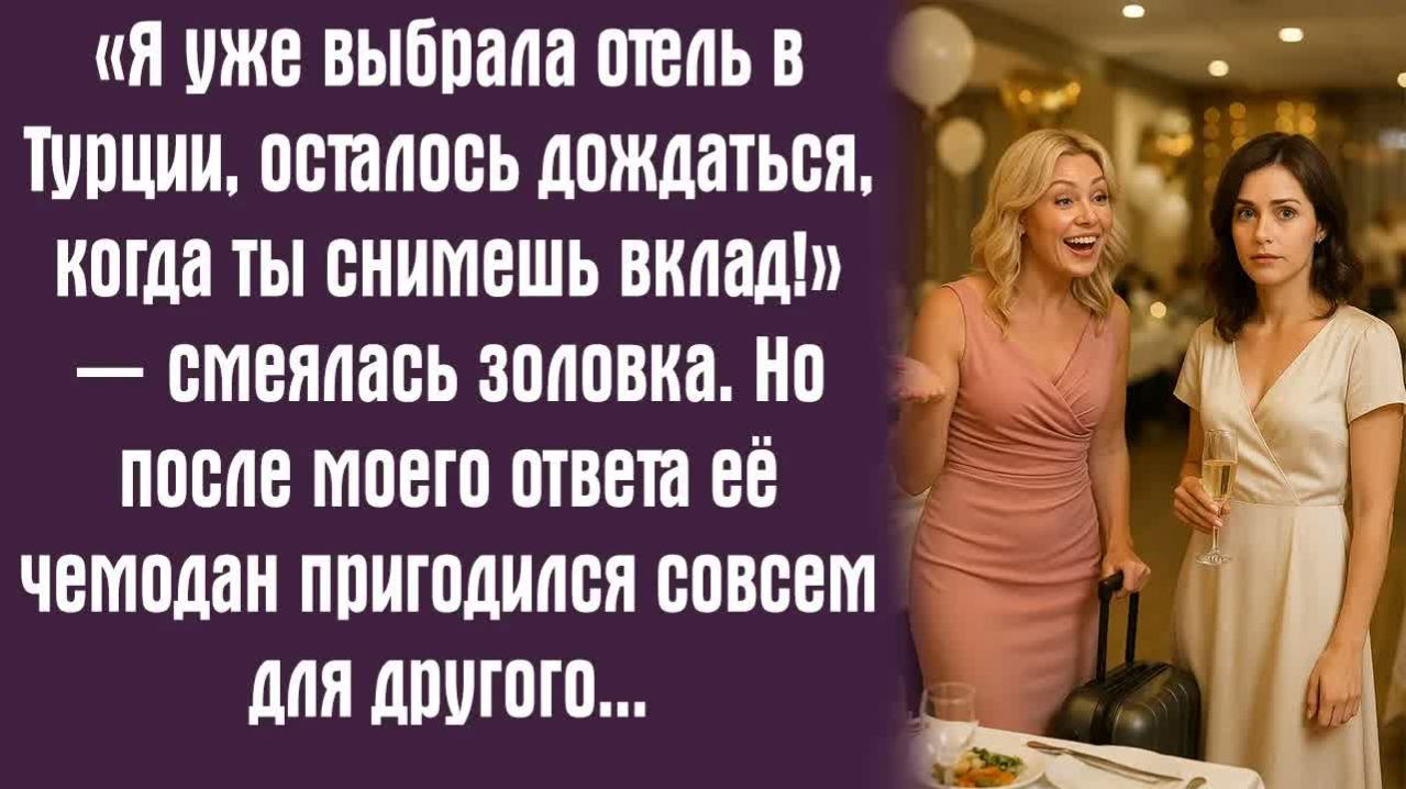 Жизненные истории. «Я уже выбрала отель в Турции, осталось дождаться, когда ты снимешь вклад!»