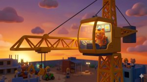 Песенка про разные краны! Мультик про разные краны! Башенный, автомобильный и мостовой кран!