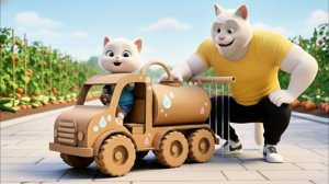 На картонный поливочный грузовик котёнка смотрели свысока. Сможет ли он удивить всех?