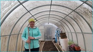 Навожу порядок в теплице.