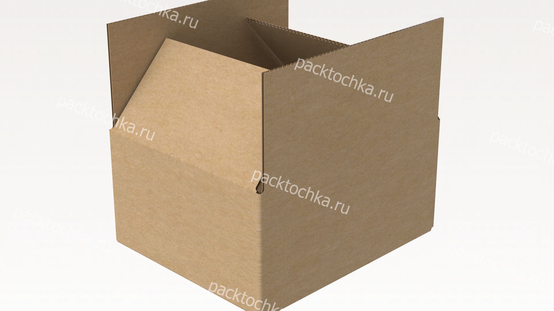 Развертка четырехклапанной картонной коробки 253х210х126 мм (Т24-С) | ПакТочка