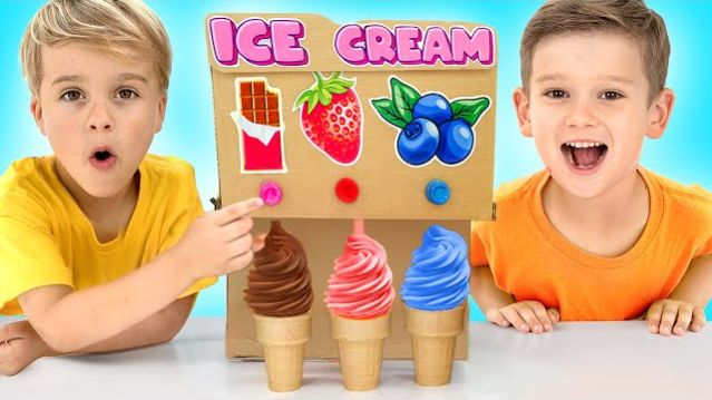 Дети учатся помогать дяде с конфетной машиной!