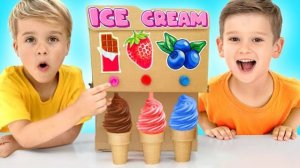 Дети учатся помогать дяде с конфетной машиной!