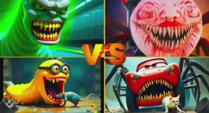 ПАРОВОЗИК ТОМАС ПОЖИРАТЕЛЬ ПРОТИВ МОНСТР ТАЧКИ И МИНЬОНОВ ГЕРОИ МУЛЬТИКОВ 🚂🏎️👹