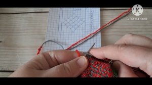 Рисунок Ромбики ленивым жаккардом для паголенка носка.