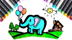 Рисуем вместе | как нарисовать слоника