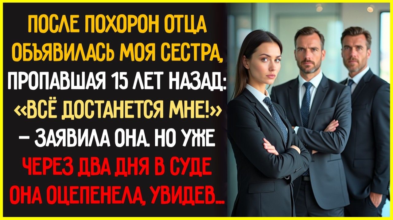 ВСЕ ДОСТАНЕТСЯ МНЕ! - ухмыльнулась сестра. Через 2 дня в суде она ОЦЕПЕНЕЛА