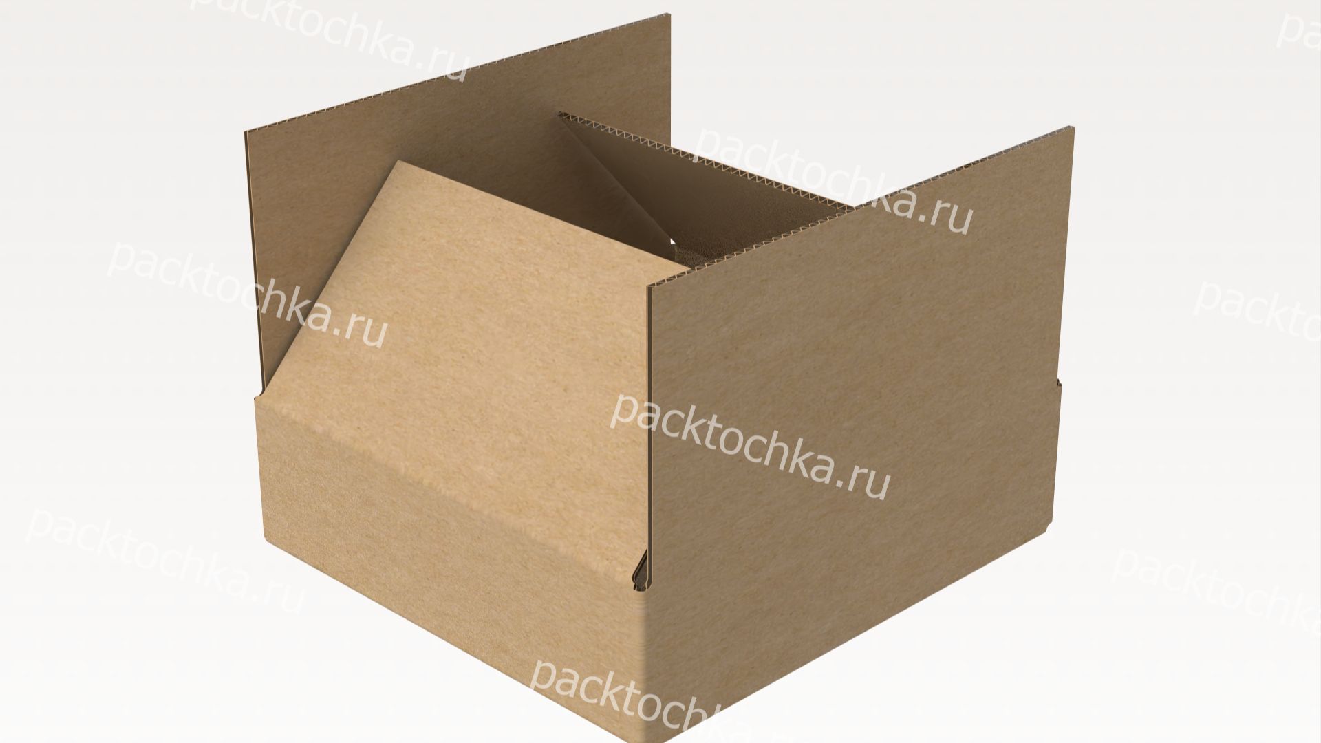 Развертка четырехклапанной картонной коробки 250х230х70 мм (Т22-С) | ПакТочка
