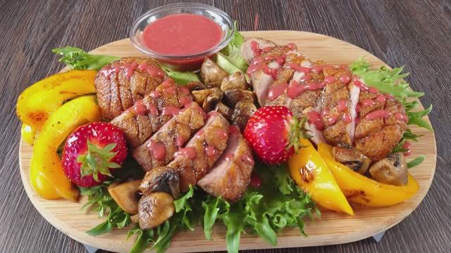 Утиная Грудка под Клубничным Соусом, от которого невозможно оторваться 🍓🔥