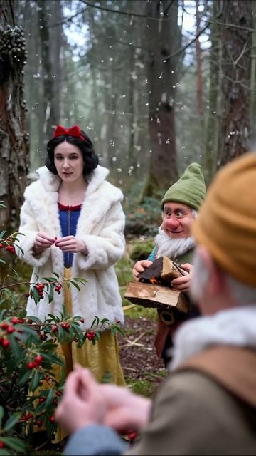 Снежная сказка: встреча с гномами в лесу #сказка #гномы #природа