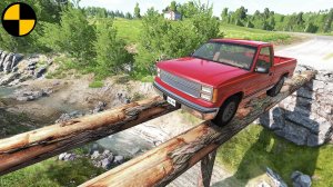 Машины, пересекающие бревенчатый мост | BeamNG Drive