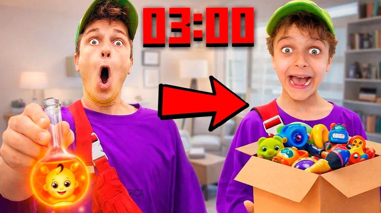 ЭТО БЫЛА ОШИБКА ЗЕЛЬЕ В 3:00 НОЧИ ПРЕВРАТИЛО МЕНЯ В РЕБЕНКА