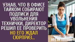 Истории из жизни Узнав, что в офисе тайком собирают подписи для увольнения технички, директор решил…