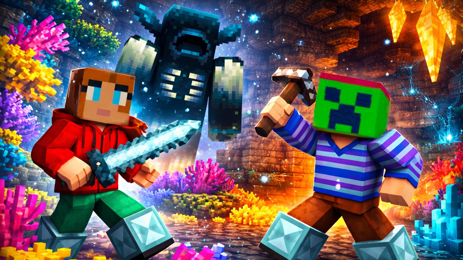 Юра и мама веселятся в новом мире с шейдером