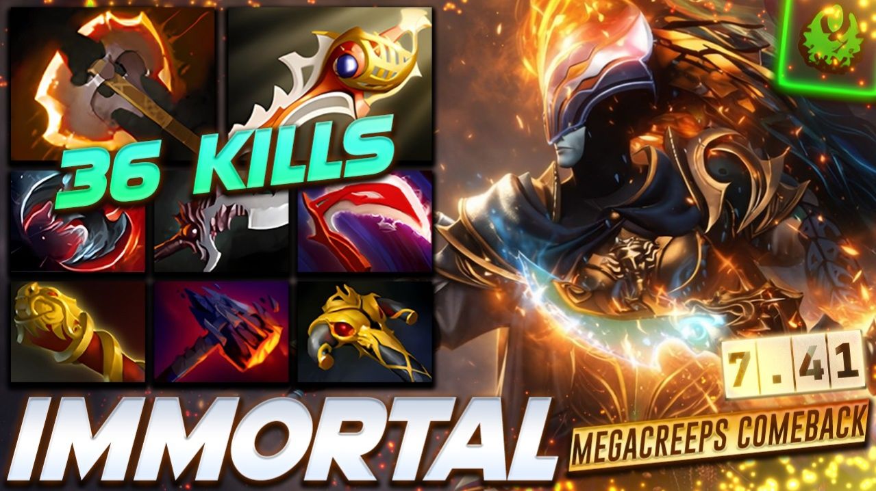 Phntom Assassin Immortal Megacomeback 36 Frags — профессиональный геймплей в Dota 2 [Смотри и учись]