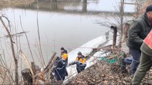 В Кургане провели расчистку Тобола под Кировским мостом